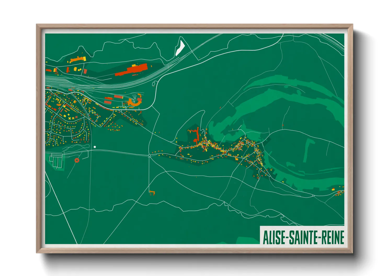 Une affiche de carte sur Alise-Sainte-Reine