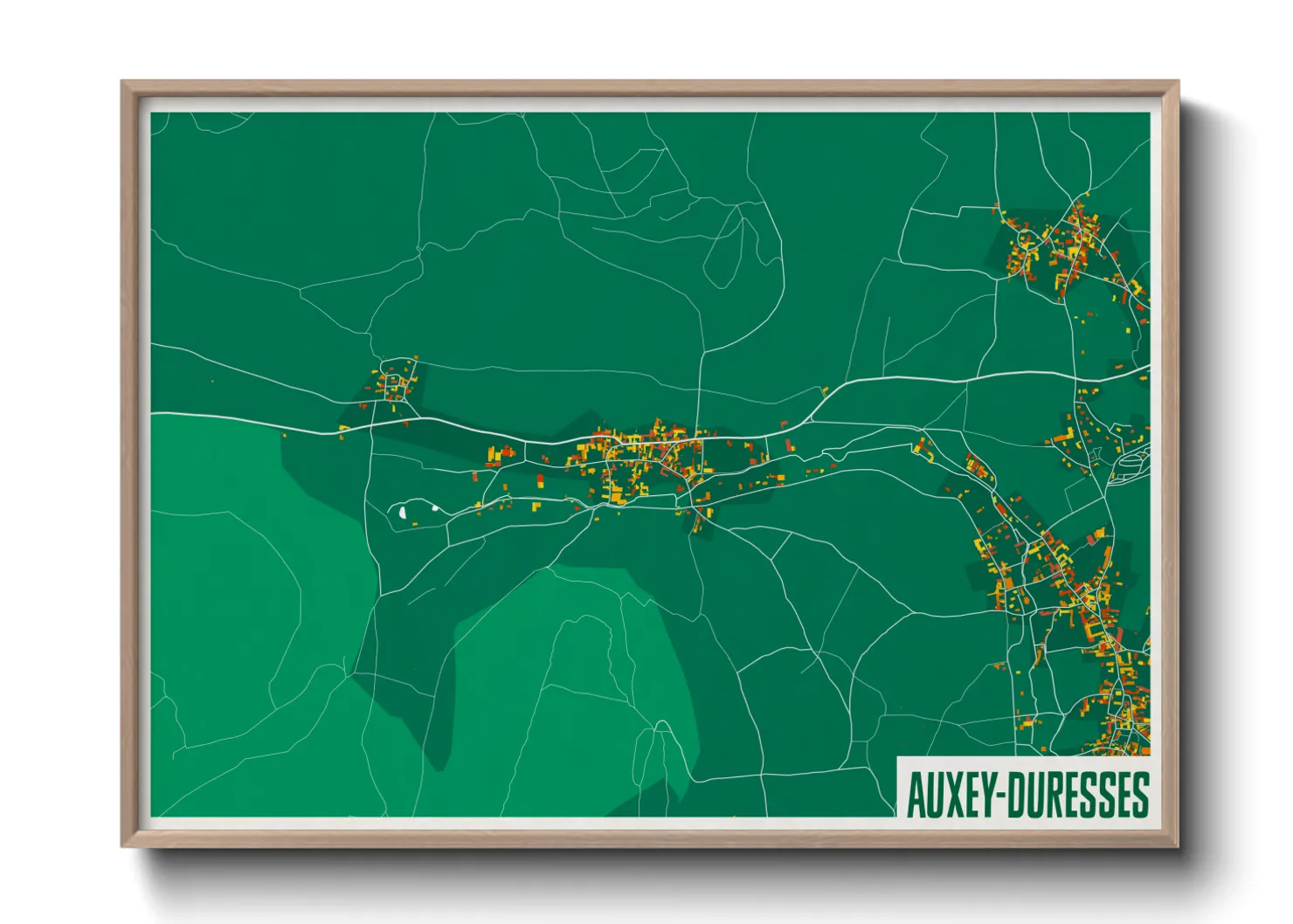 Une affiche de carte sur Auxey-Duresses