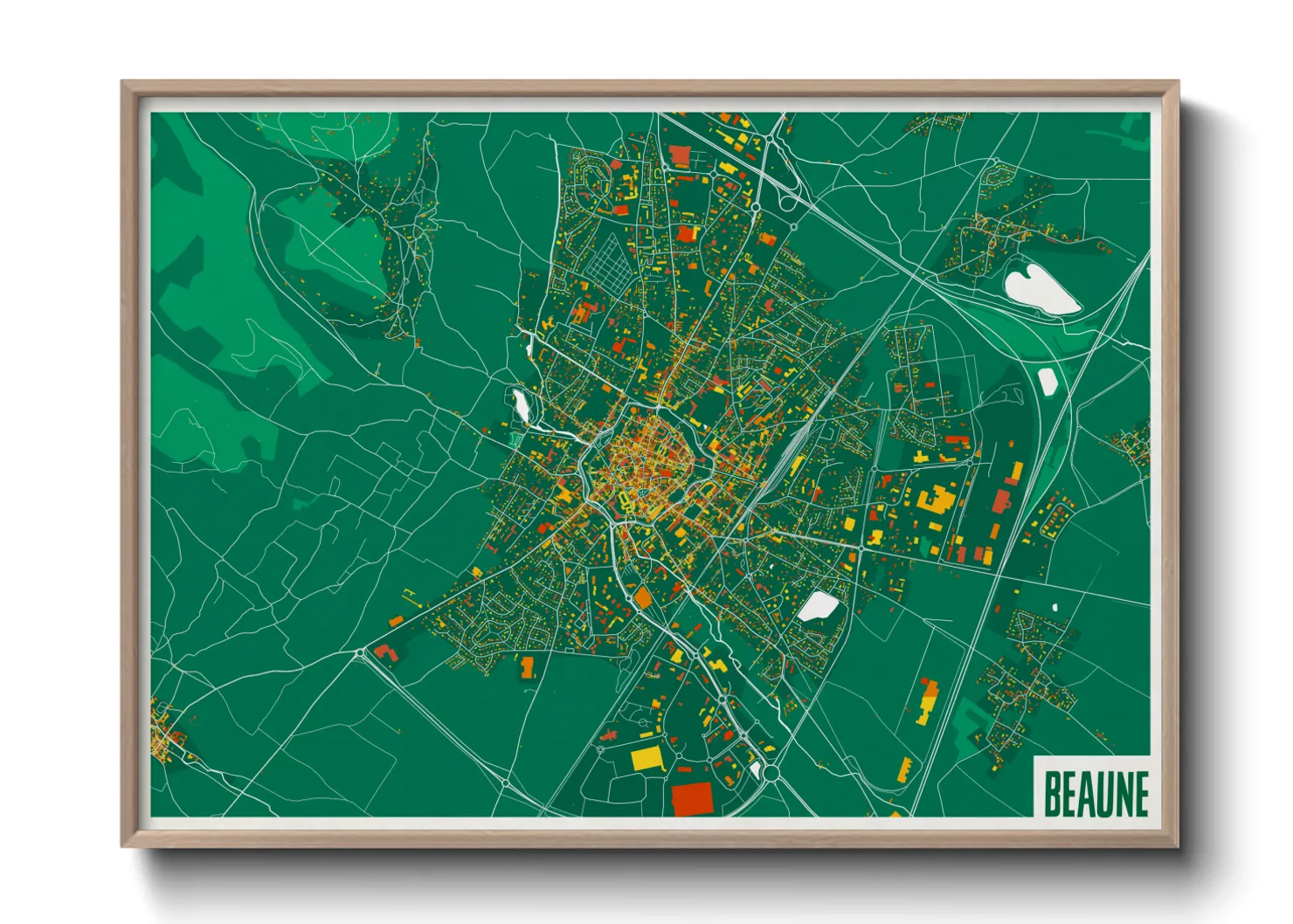 Une affiche de carte sur Beaune