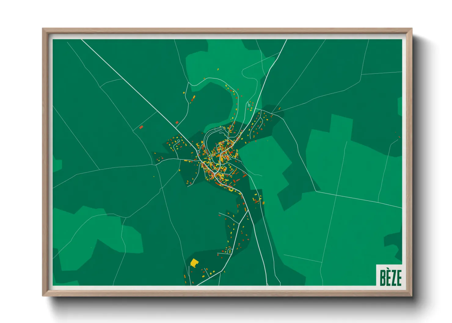 Une affiche de carte sur Bèze