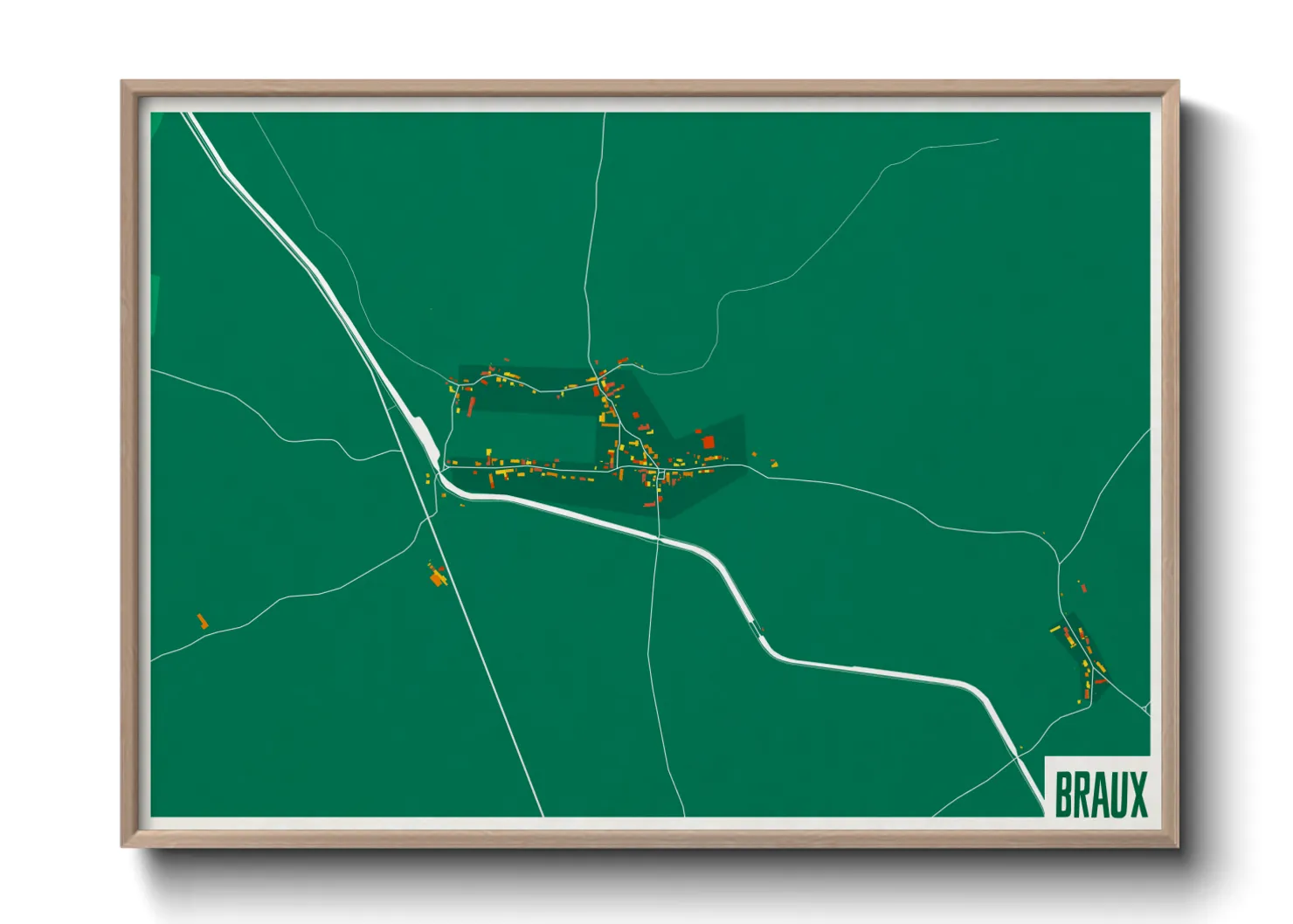 Une affiche de carte sur Braux