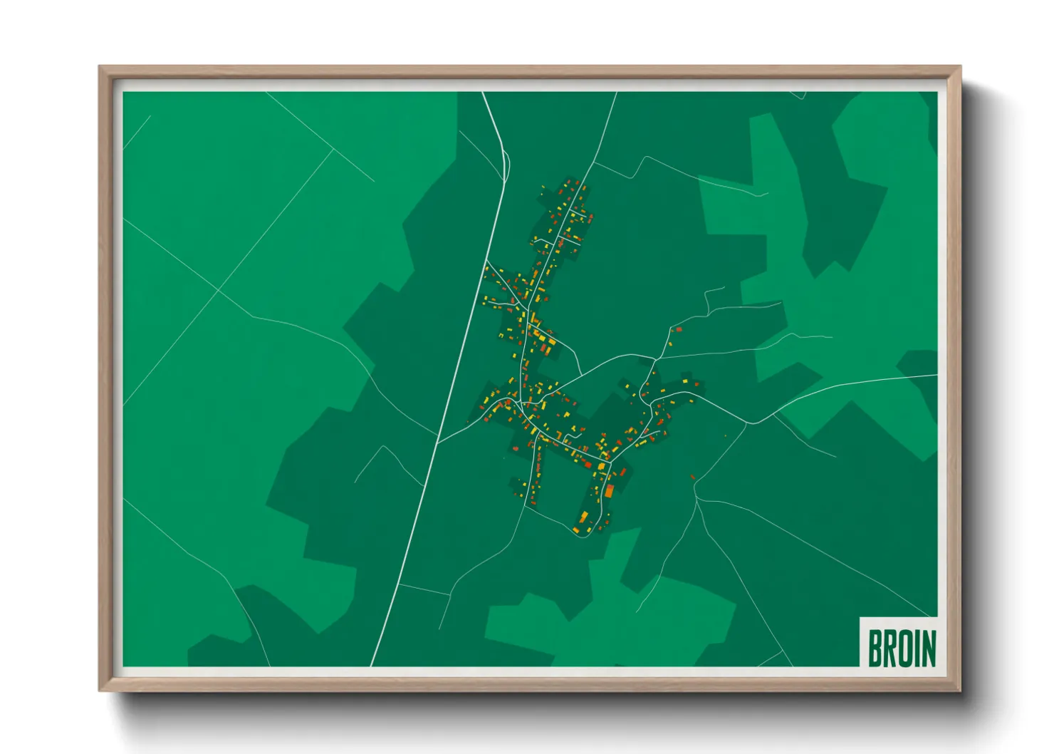 Une affiche de carte sur Broin