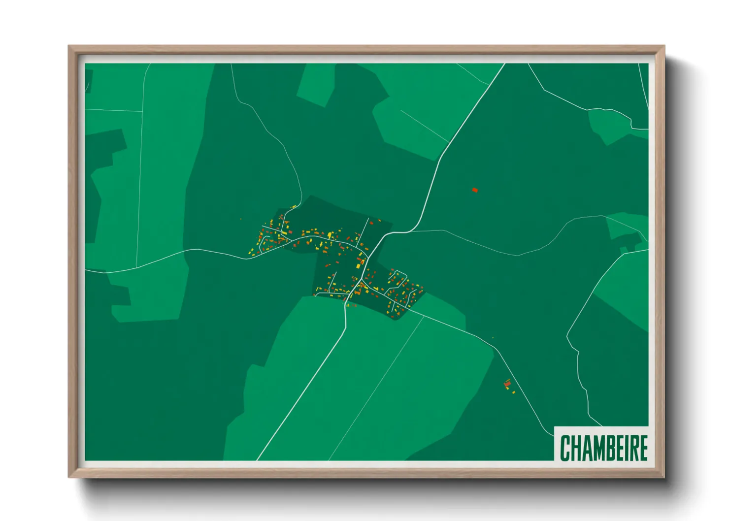 Une affiche de carte sur Chambeire