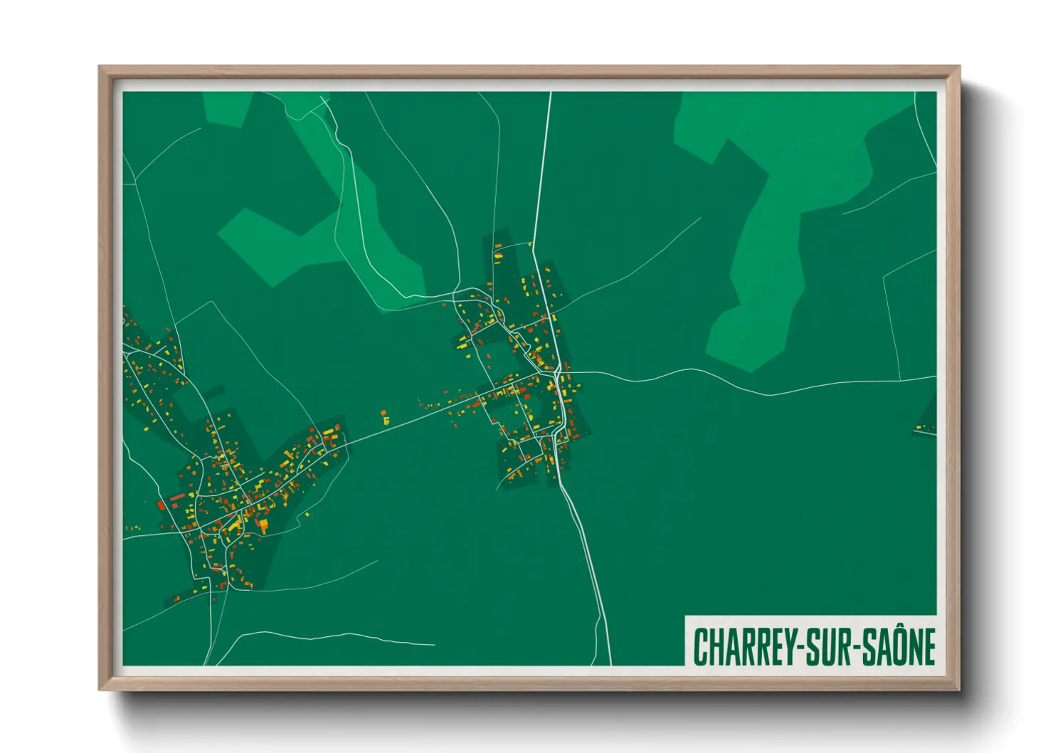 Une affiche de carte sur Charrey-sur-Saône