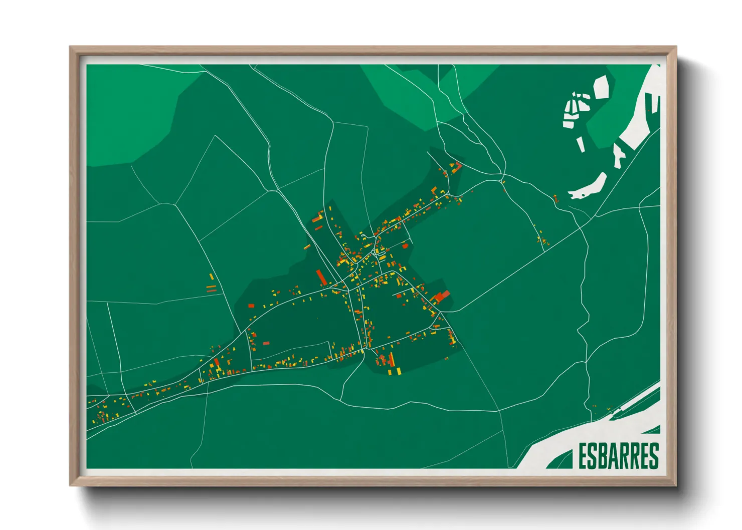 Une affiche de carte sur Esbarres