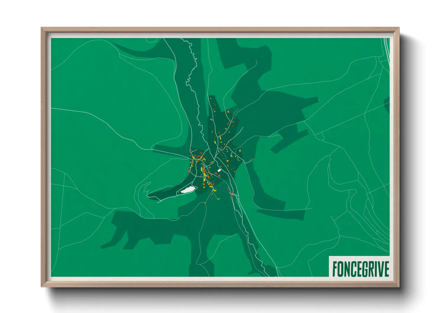 Une affiche de carte sur Foncegrive