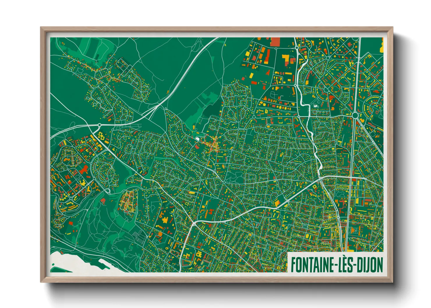 Une affiche de carte sur Fontaine-lès-Dijon