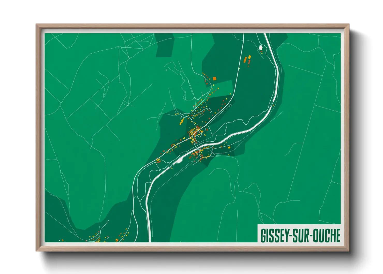 Une affiche de carte sur Gissey-sur-Ouche