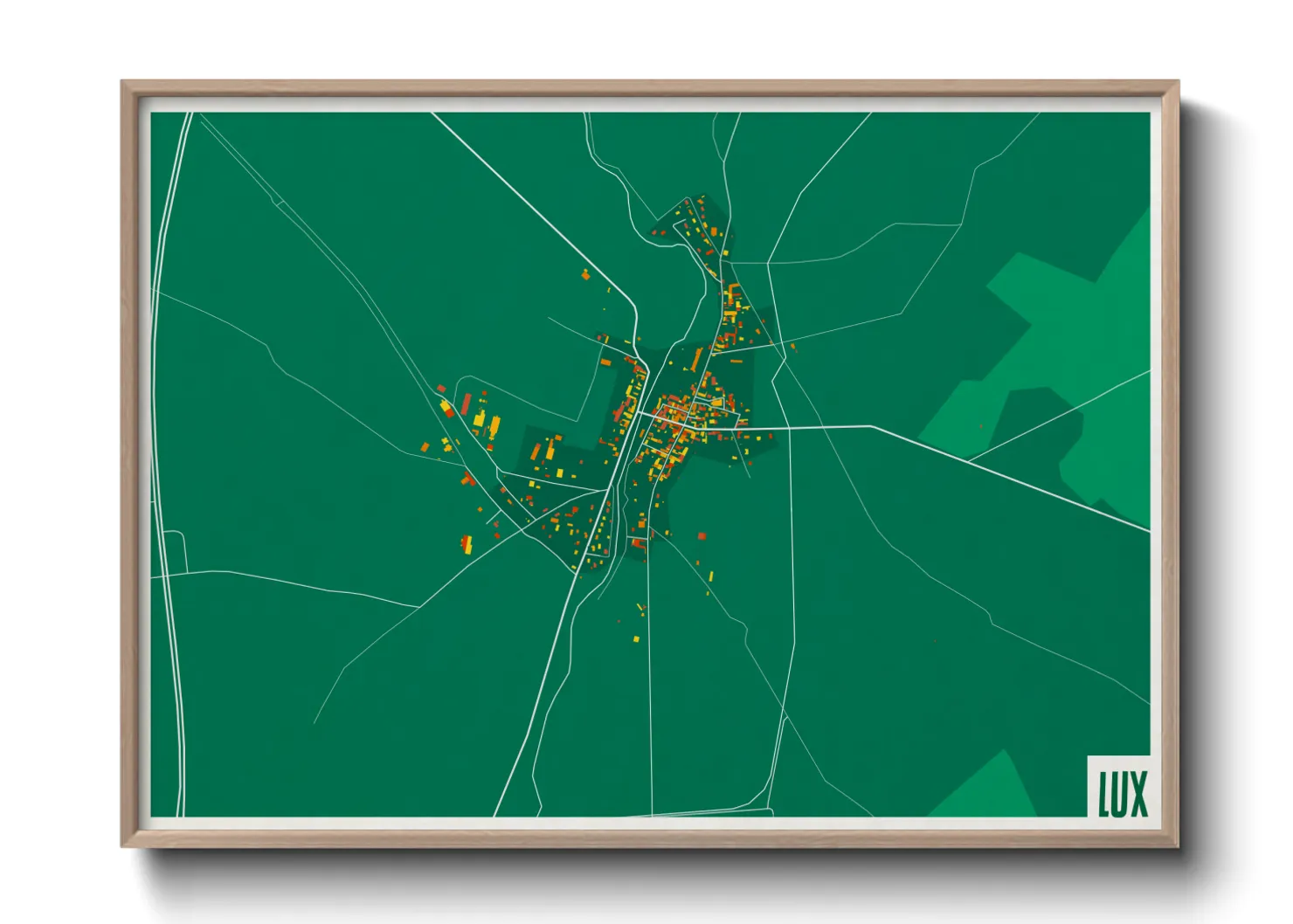 Une affiche de carte sur Lux