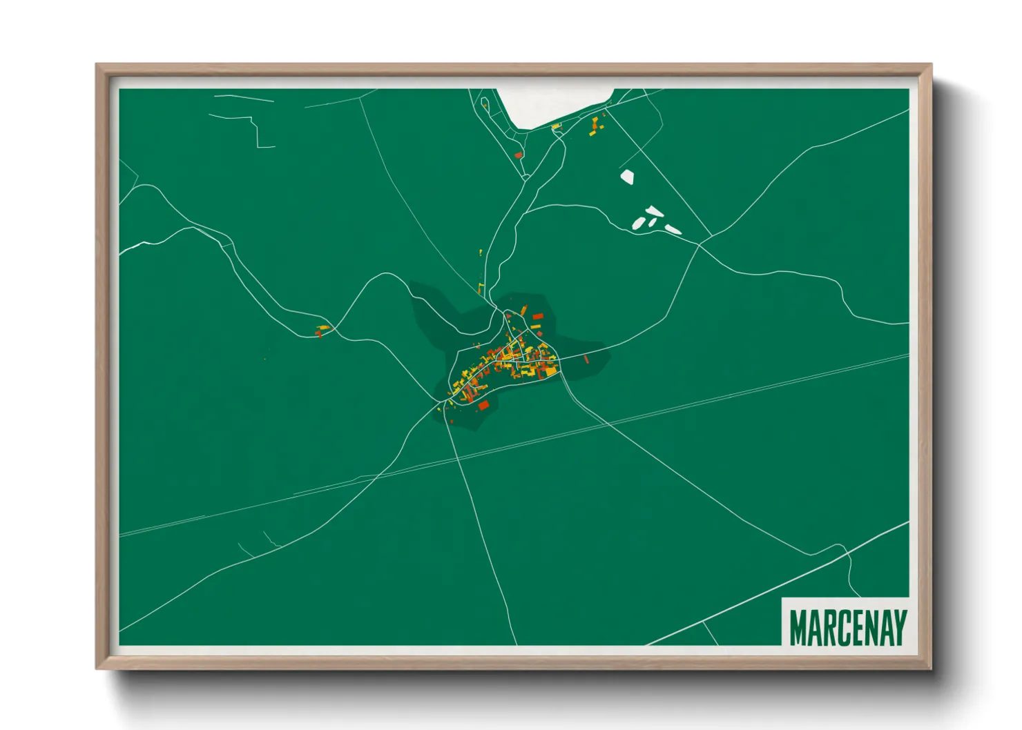 Une affiche de carte sur Marcenay