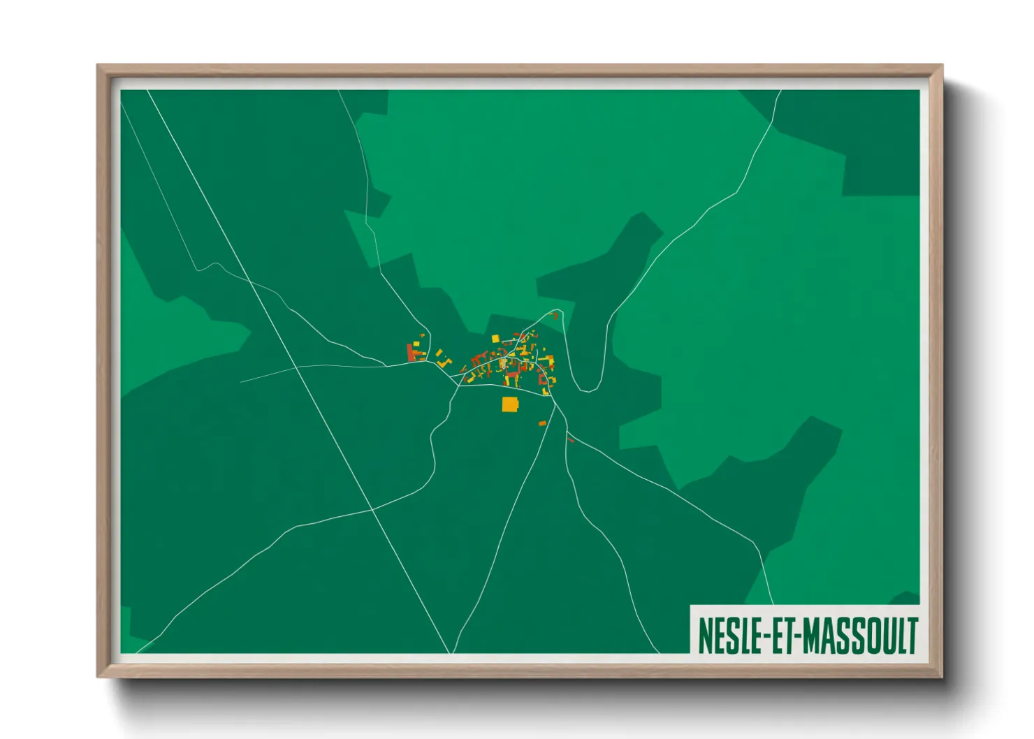 Une affiche de carte sur Nesle-et-Massoult