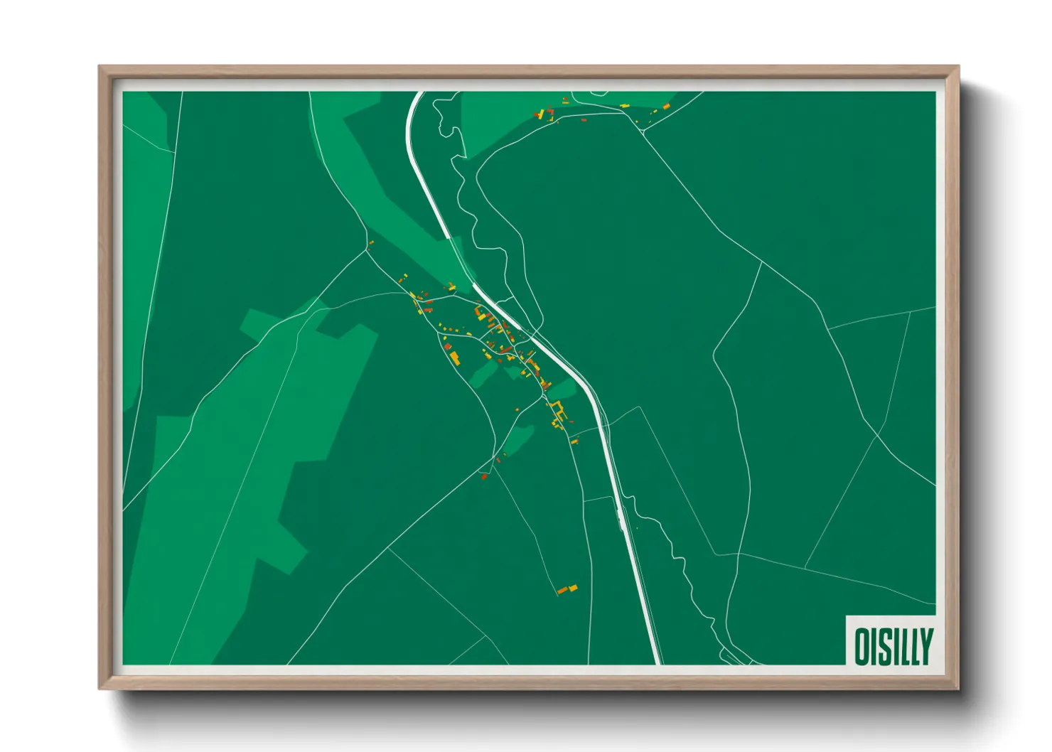 Une affiche de carte sur Oisilly