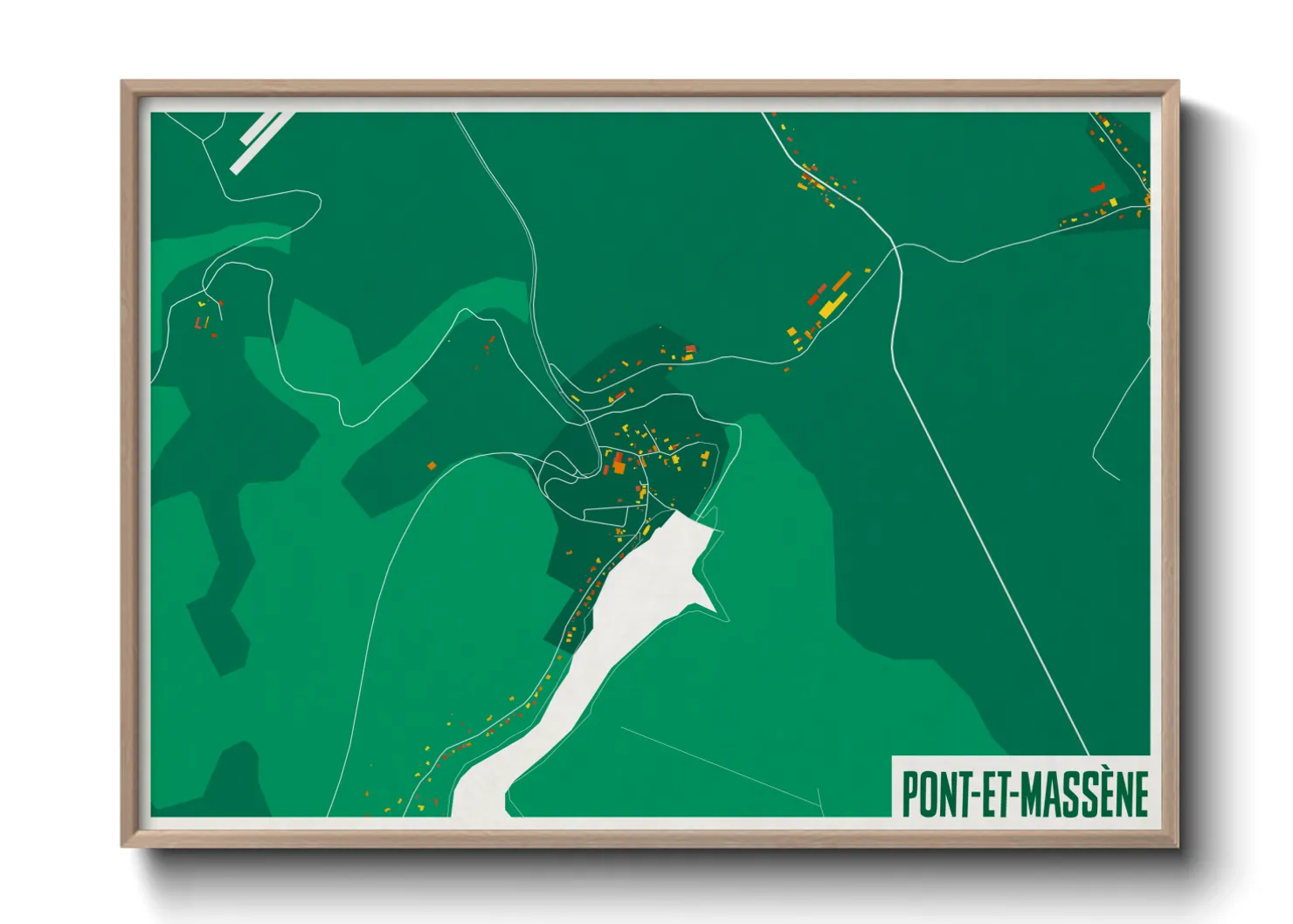 Une affiche de carte sur Pont-et-Massène