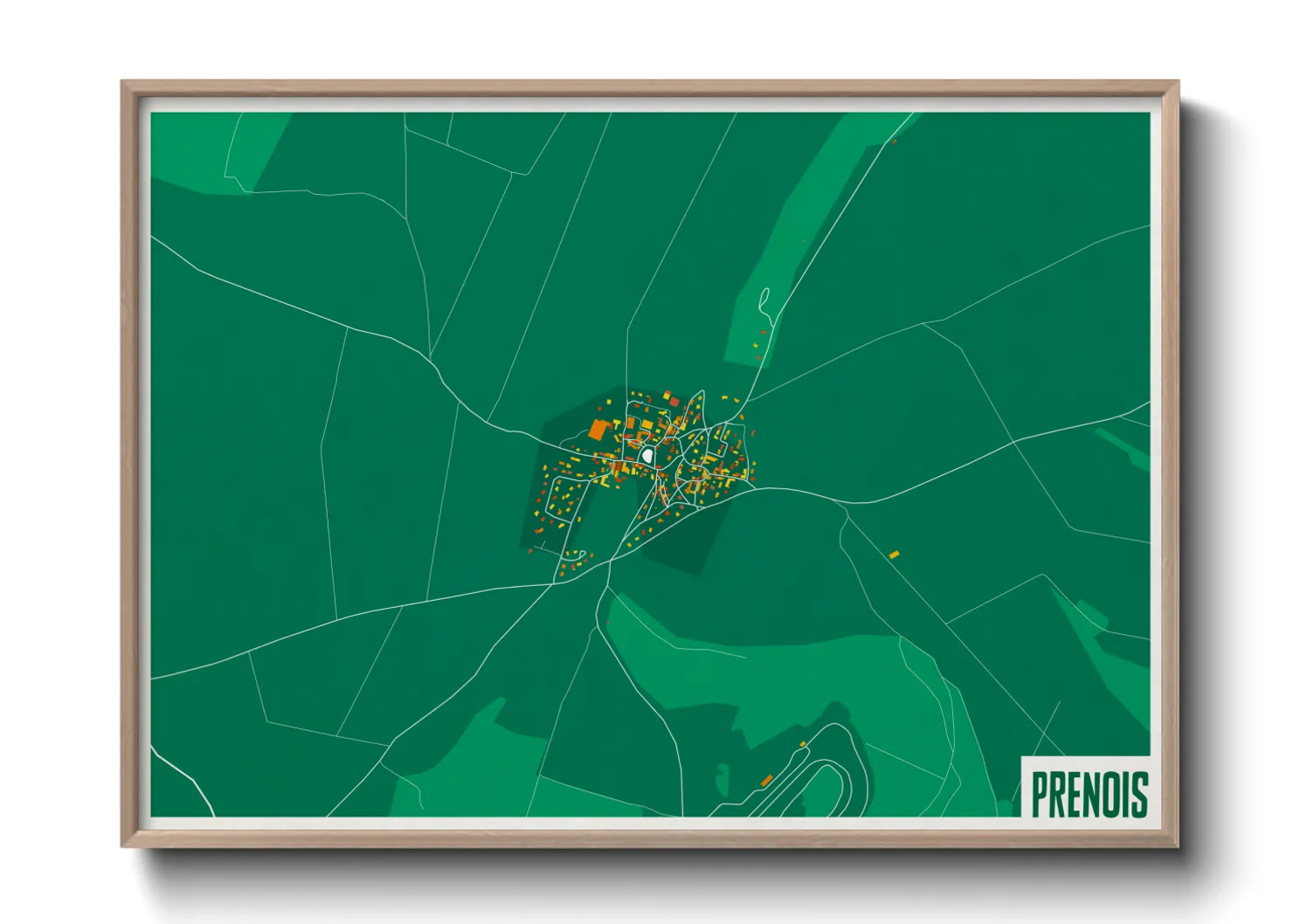 Une affiche de carte sur Prenois