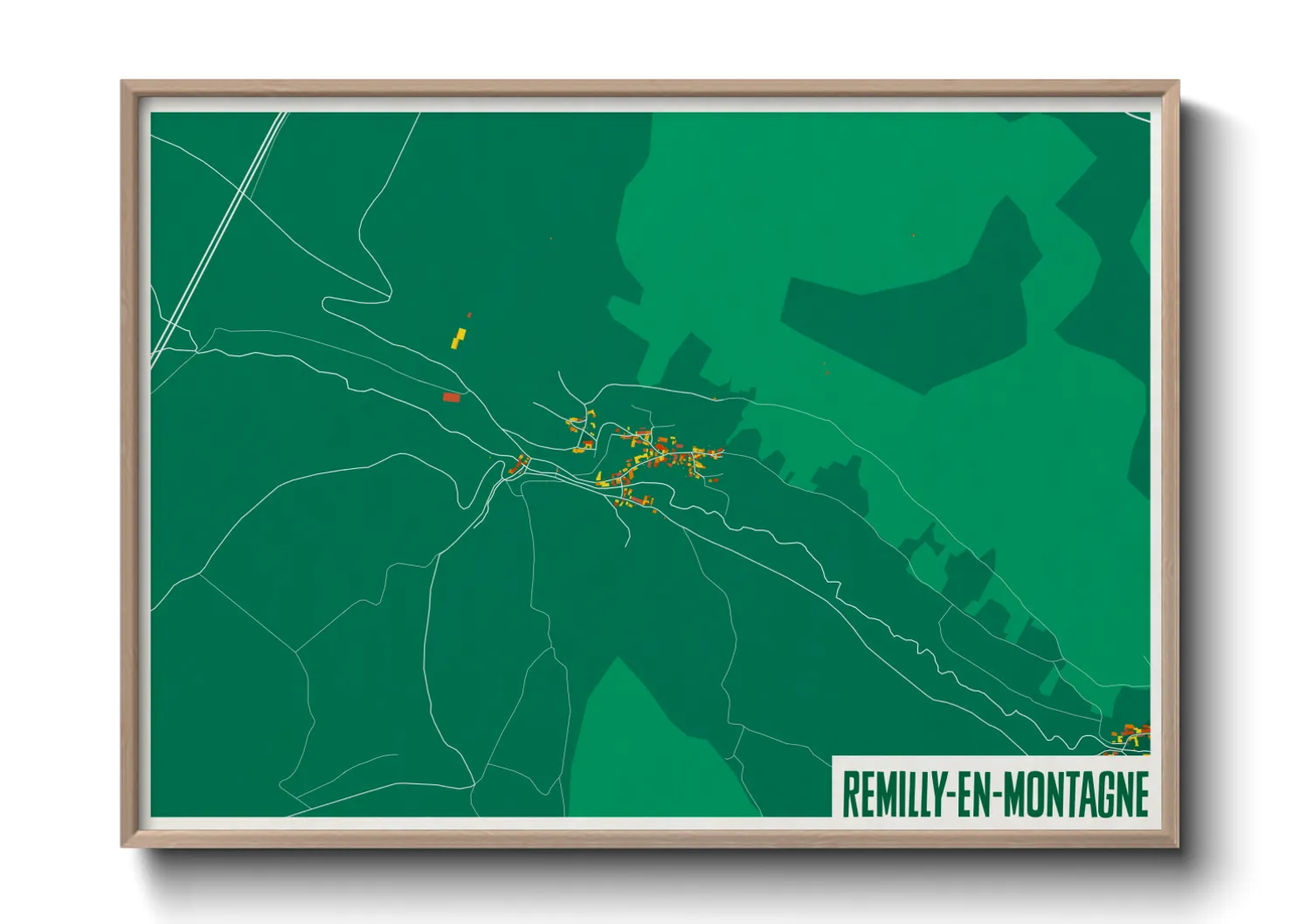 Une affiche de carte sur Remilly-en-Montagne
