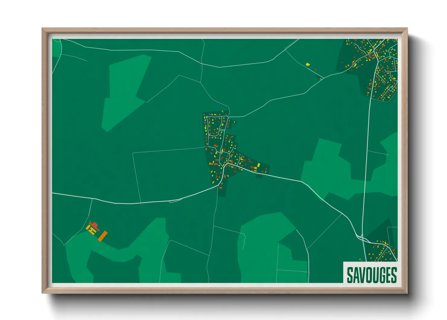 Une affiche de carte sur Savouges