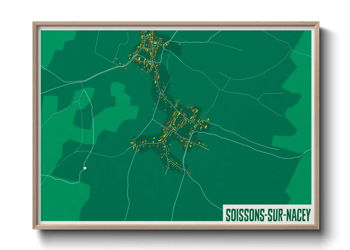 Une affiche de carte sur Soissons-sur-Nacey