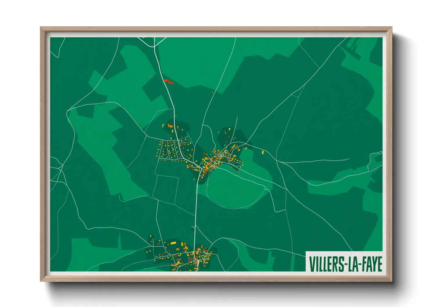 Une affiche de carte sur Villers-la-Faye