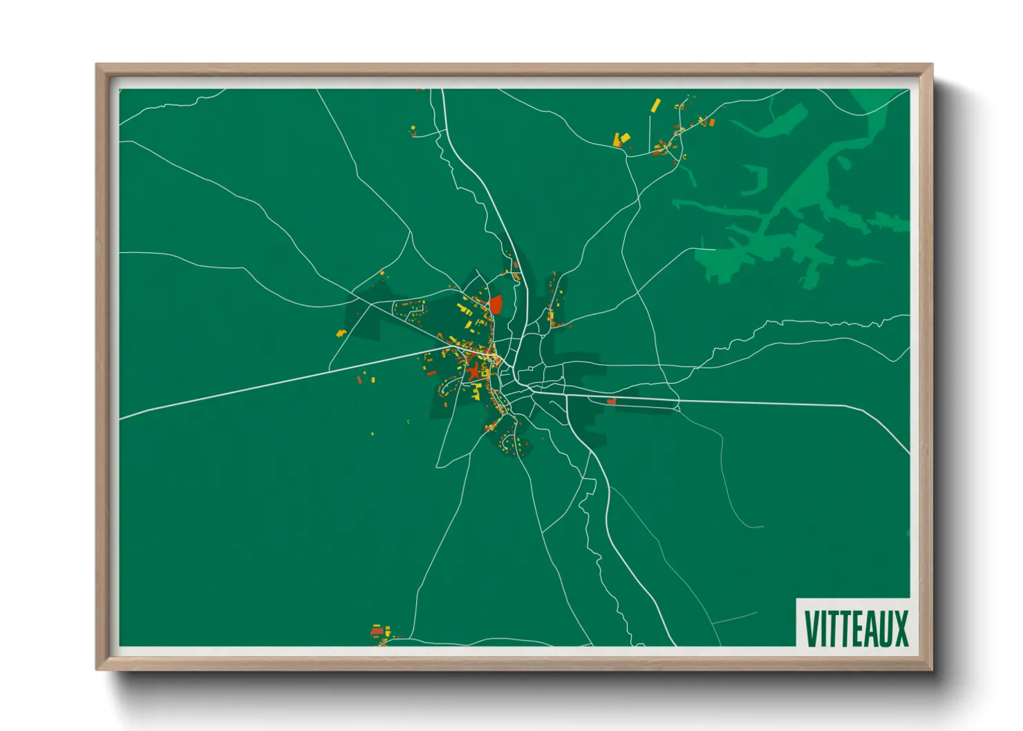 Une affiche de carte sur Vitteaux
