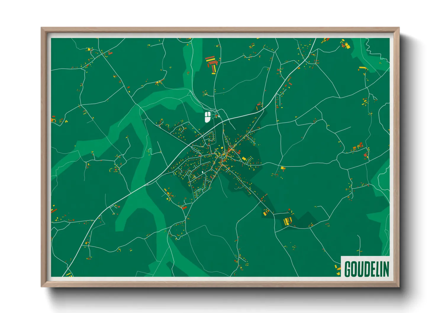 Une affiche de carte sur Goudelin