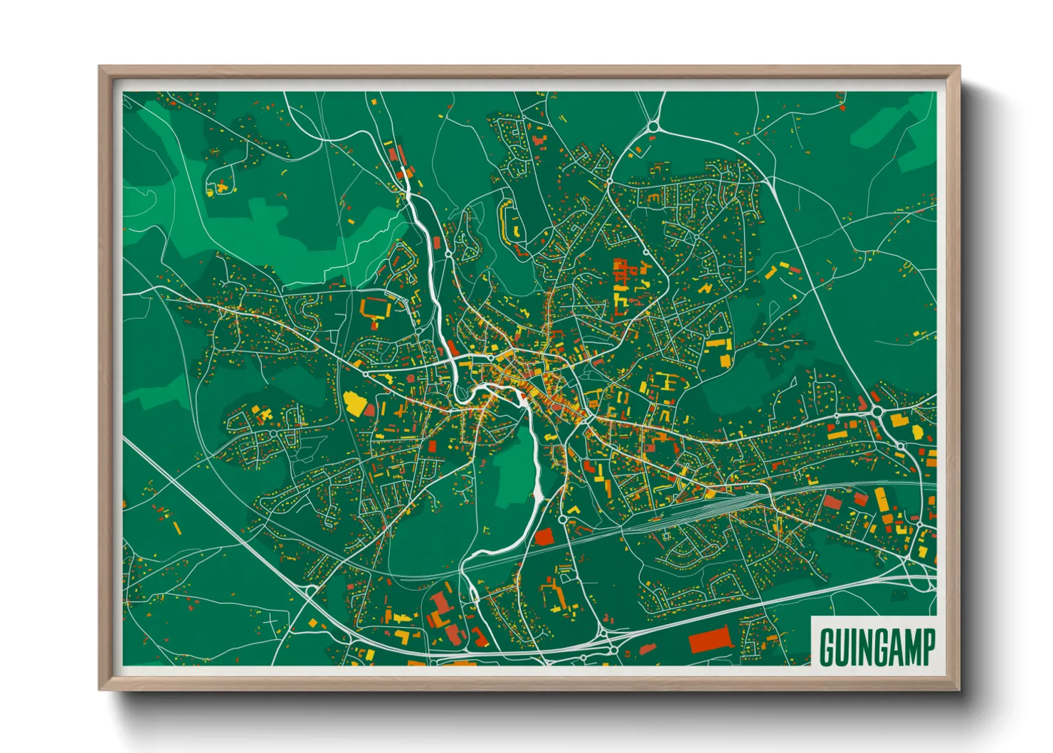 Une affiche de carte sur Guingamp