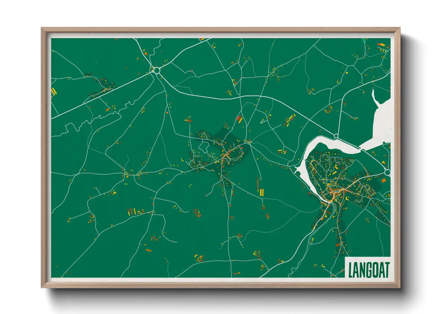 Une affiche de carte sur Langoat