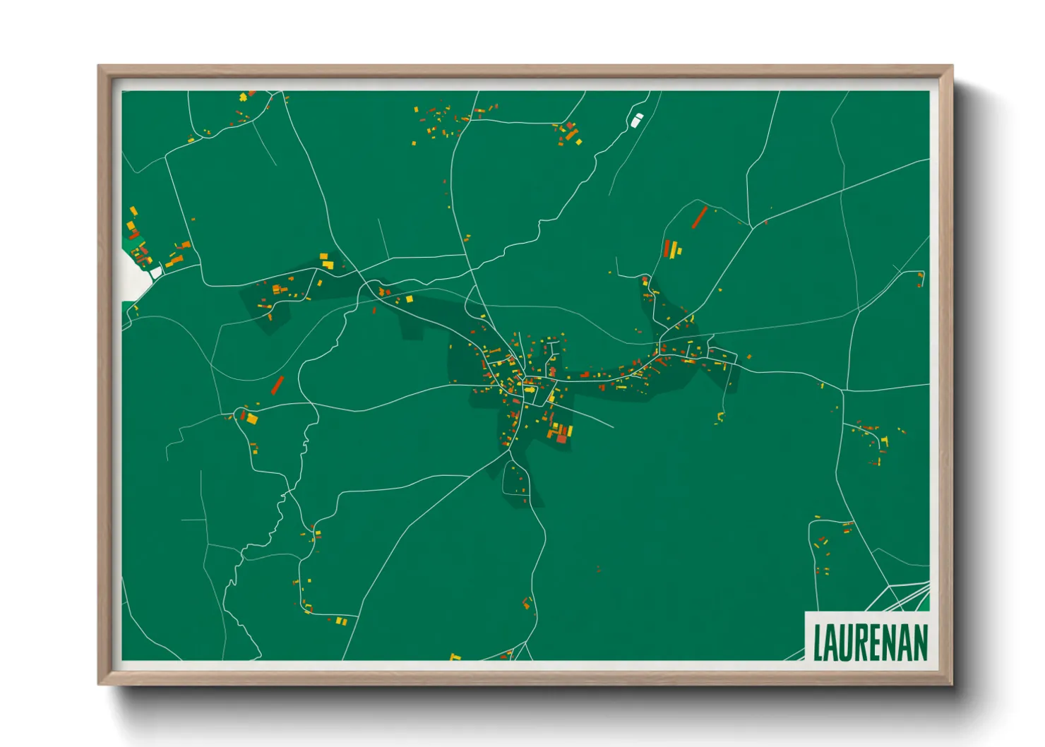 Une affiche de carte sur Laurenan