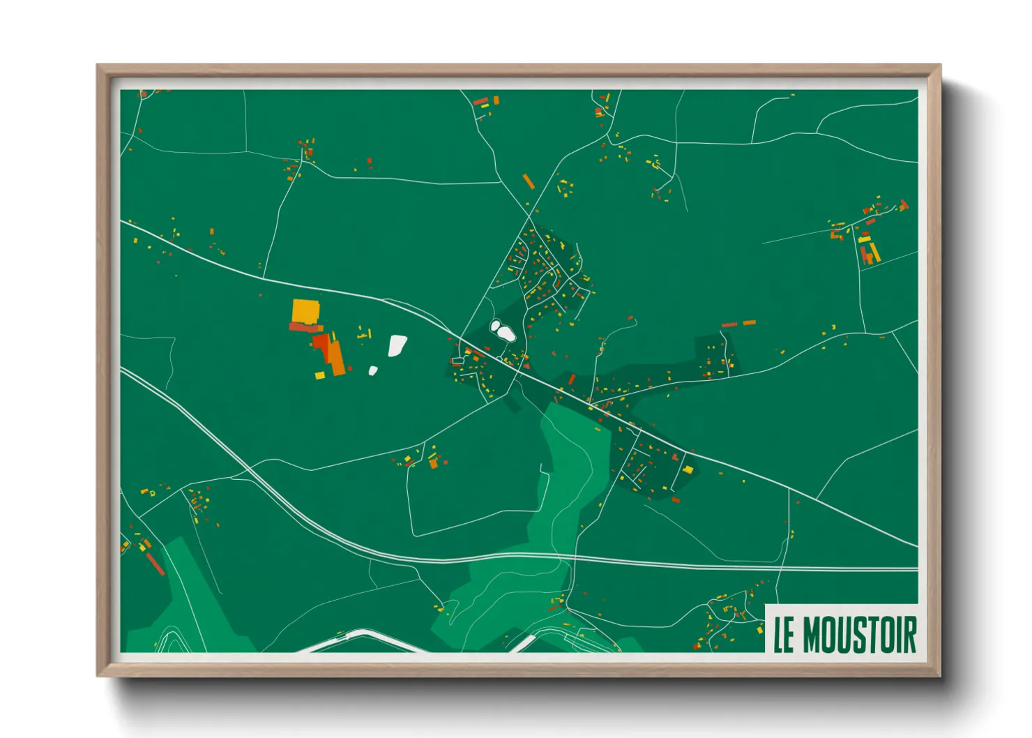 Une affiche de carte sur Le Moustoir