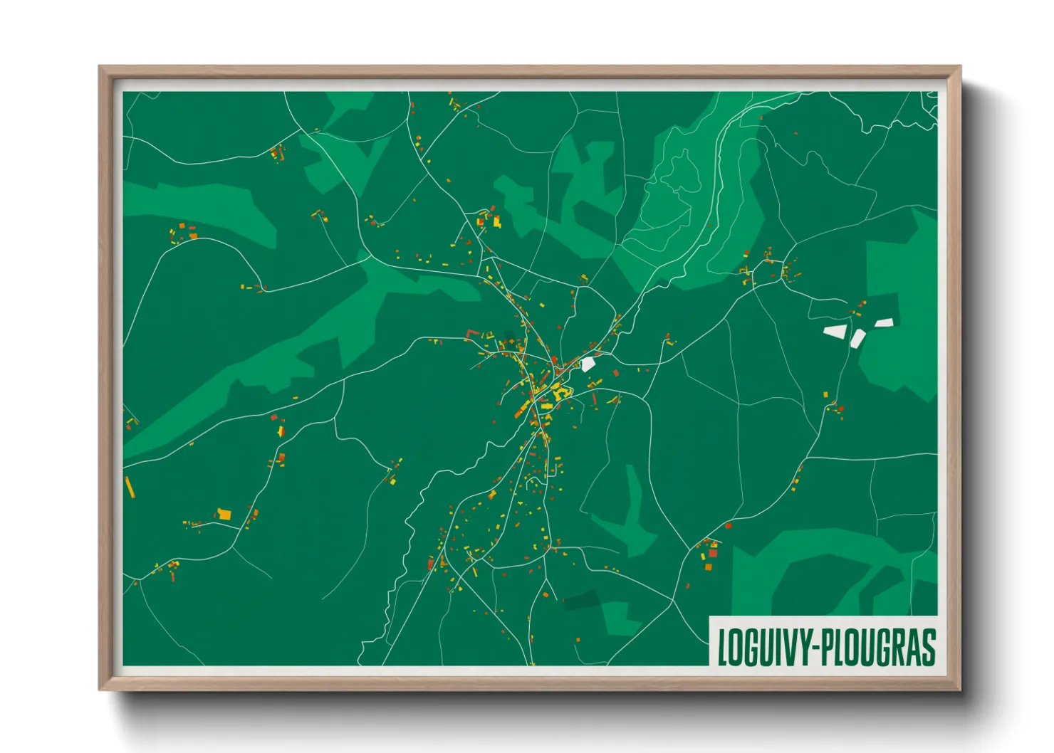 Une affiche de carte sur Loguivy-Plougras