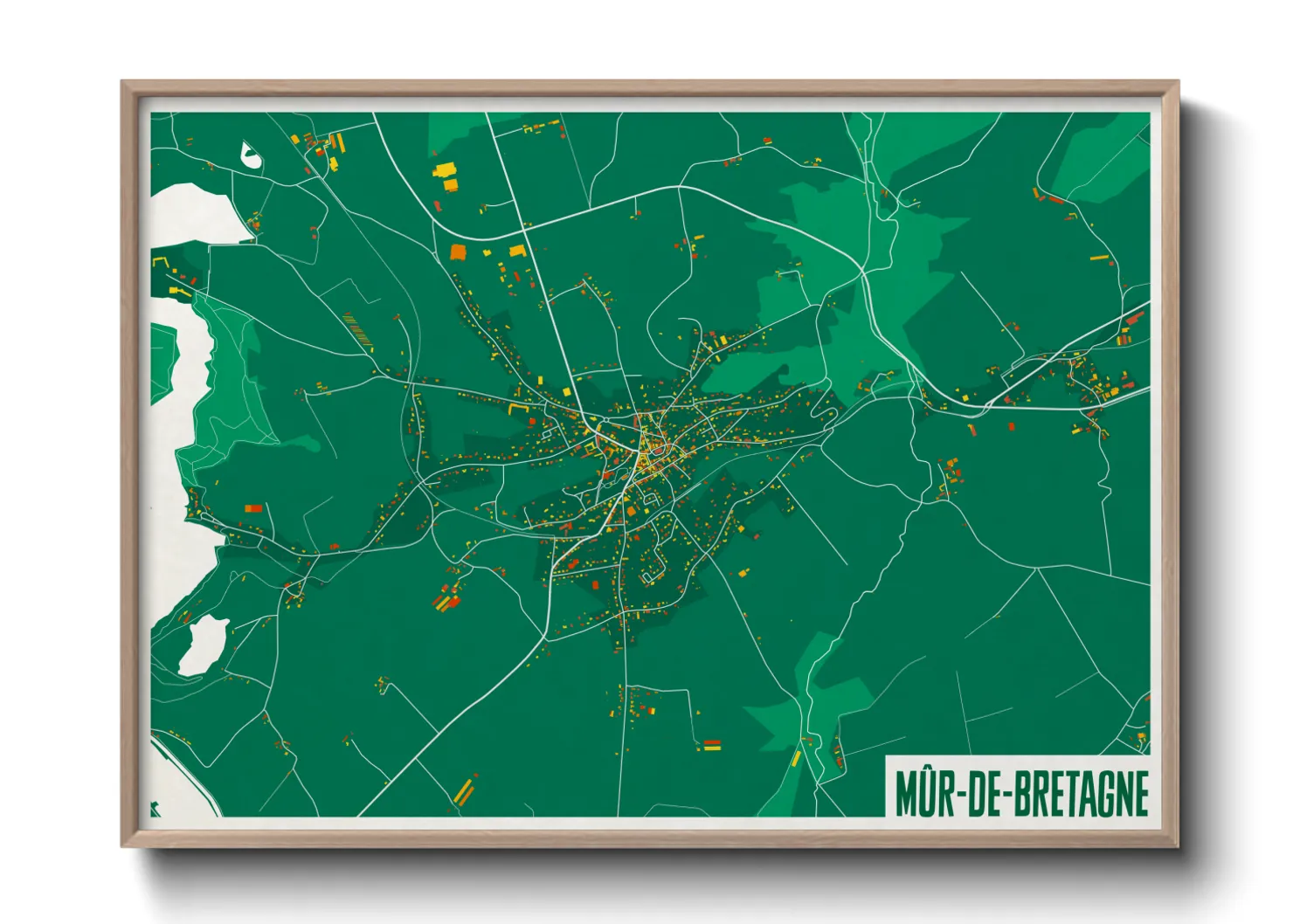 Une affiche de carte sur Mûr-de-Bretagne
