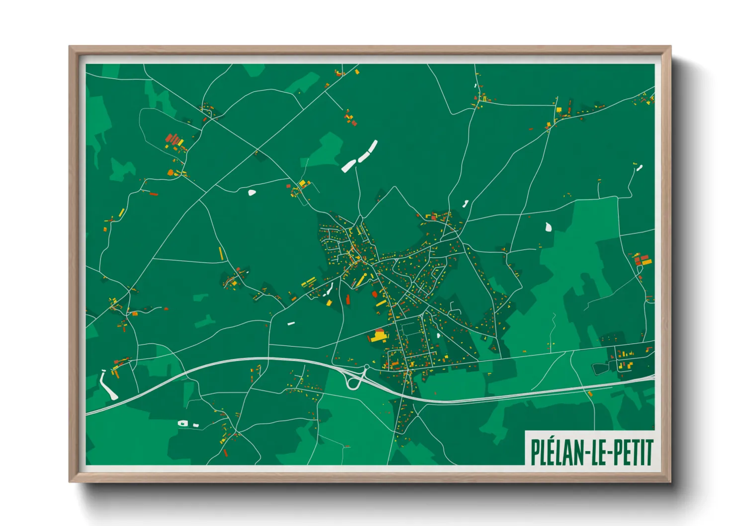 Une affiche de carte sur Plélan-le-Petit