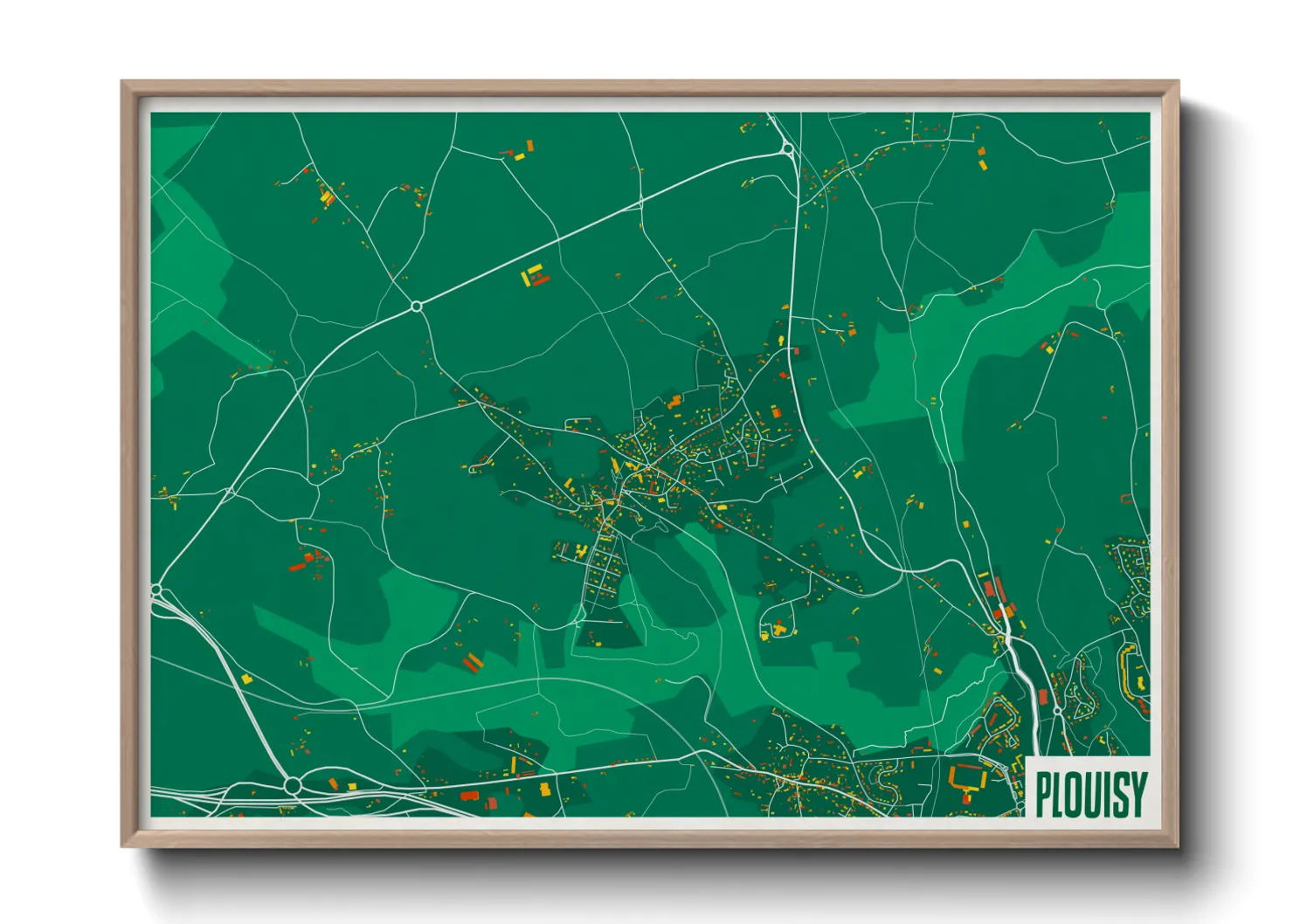 Une affiche de carte sur Plouisy