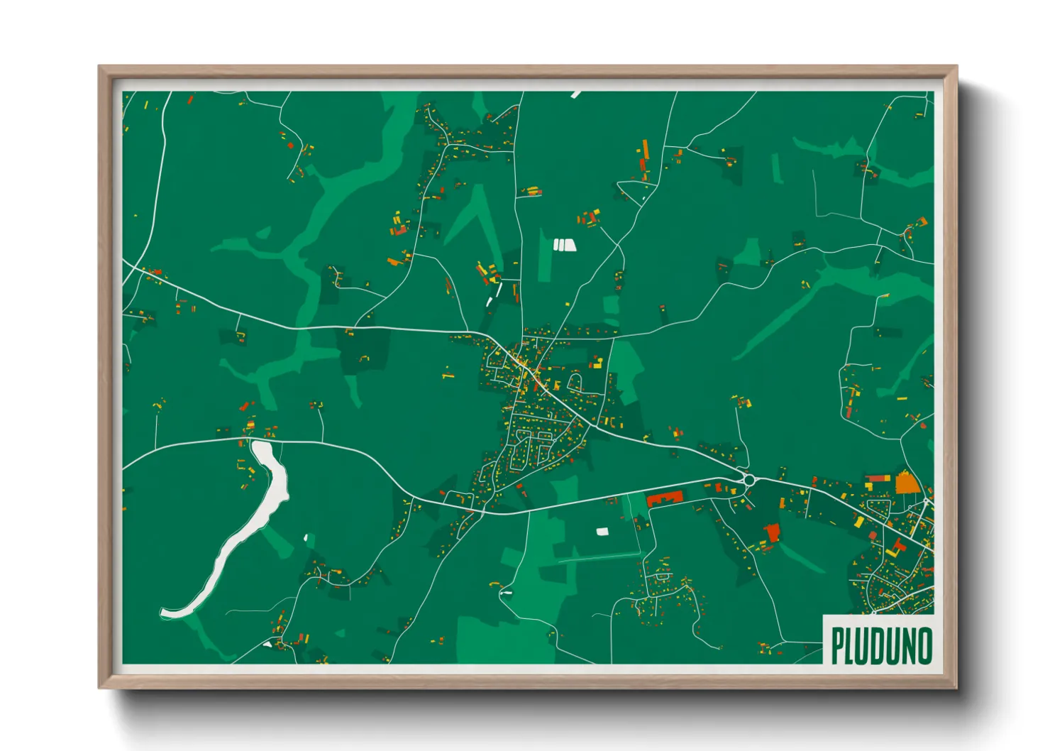 Une affiche de carte sur Pluduno