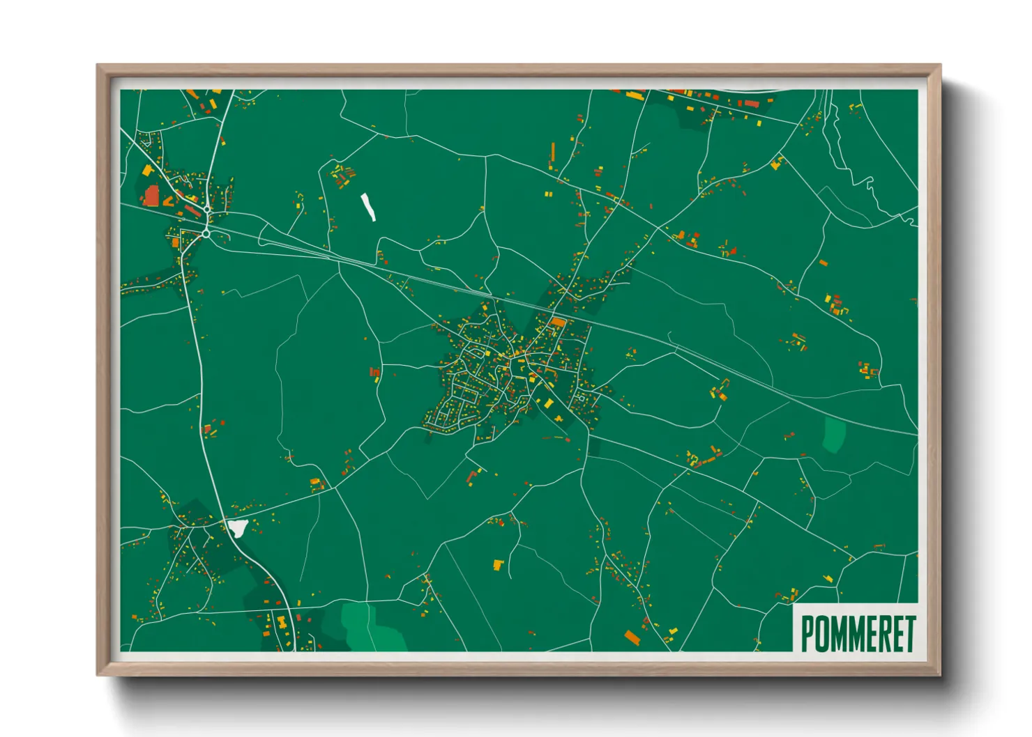Une affiche de carte sur Pommeret