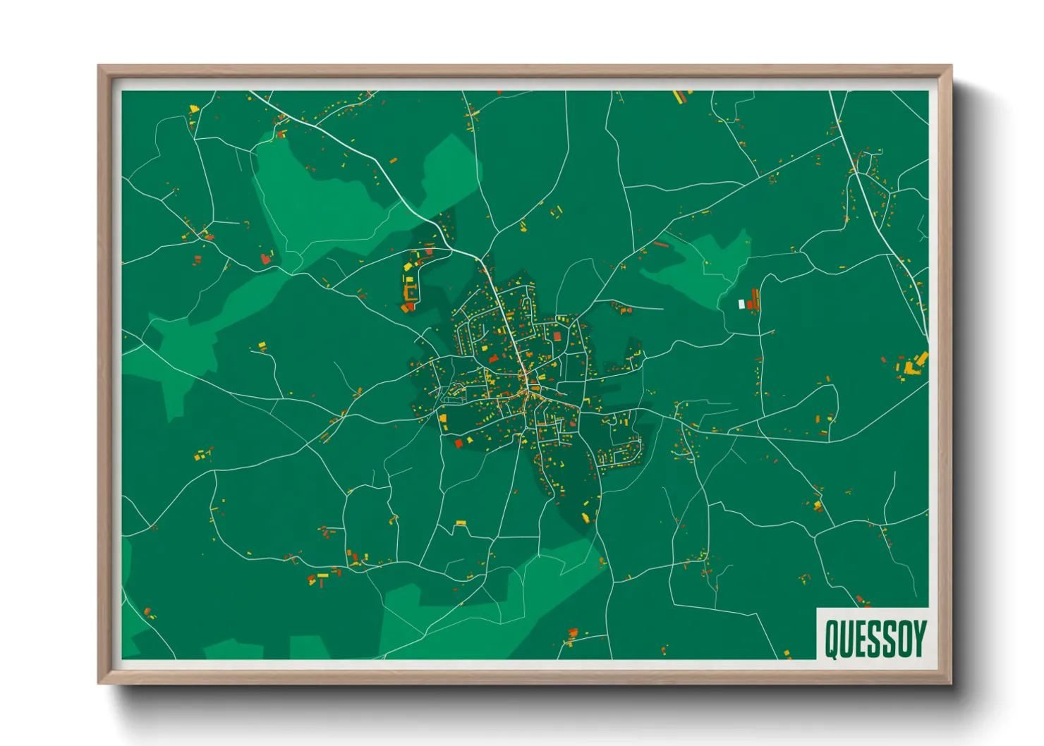 Une affiche de carte sur Quessoy