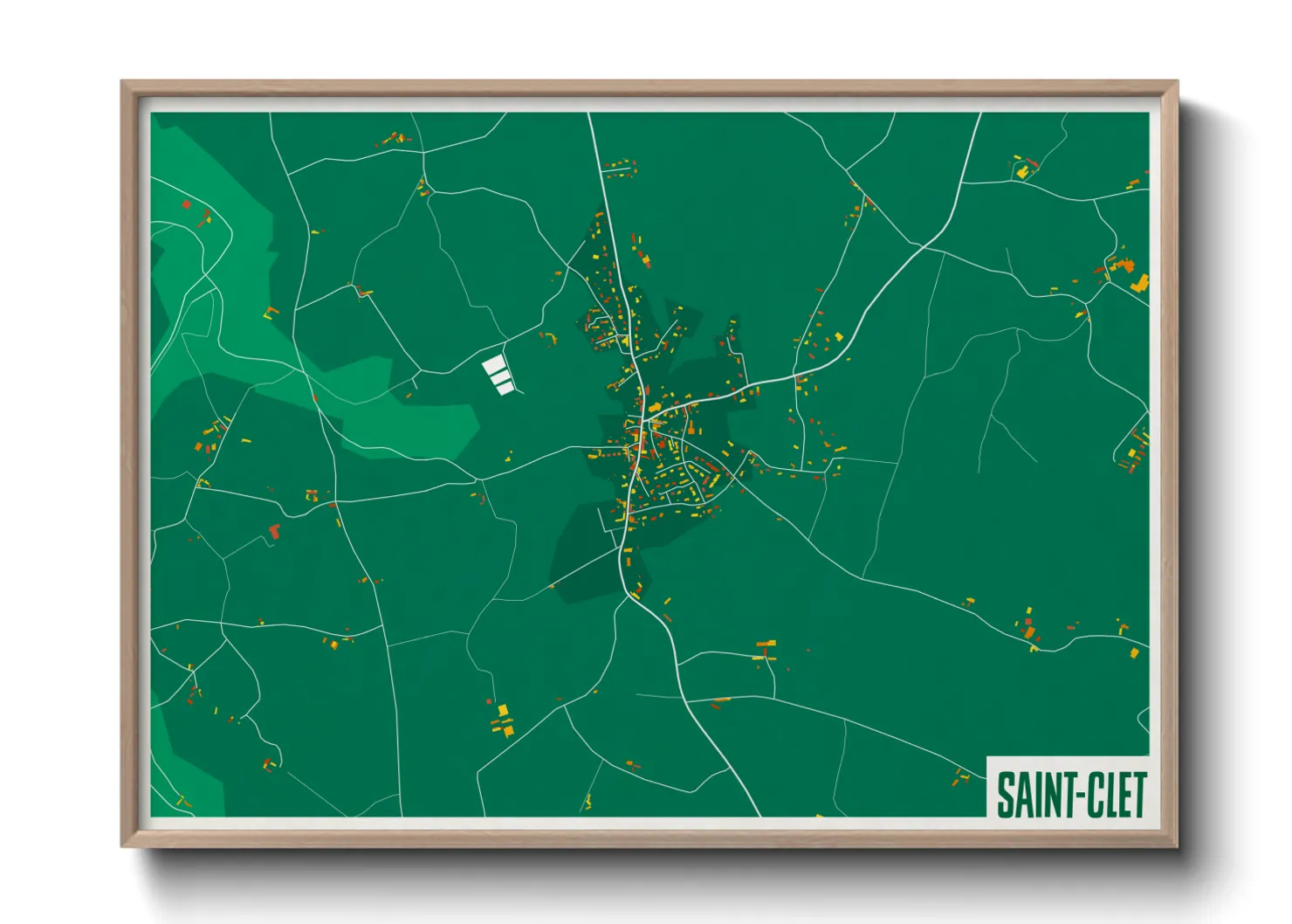 Une affiche de carte sur Saint-Clet