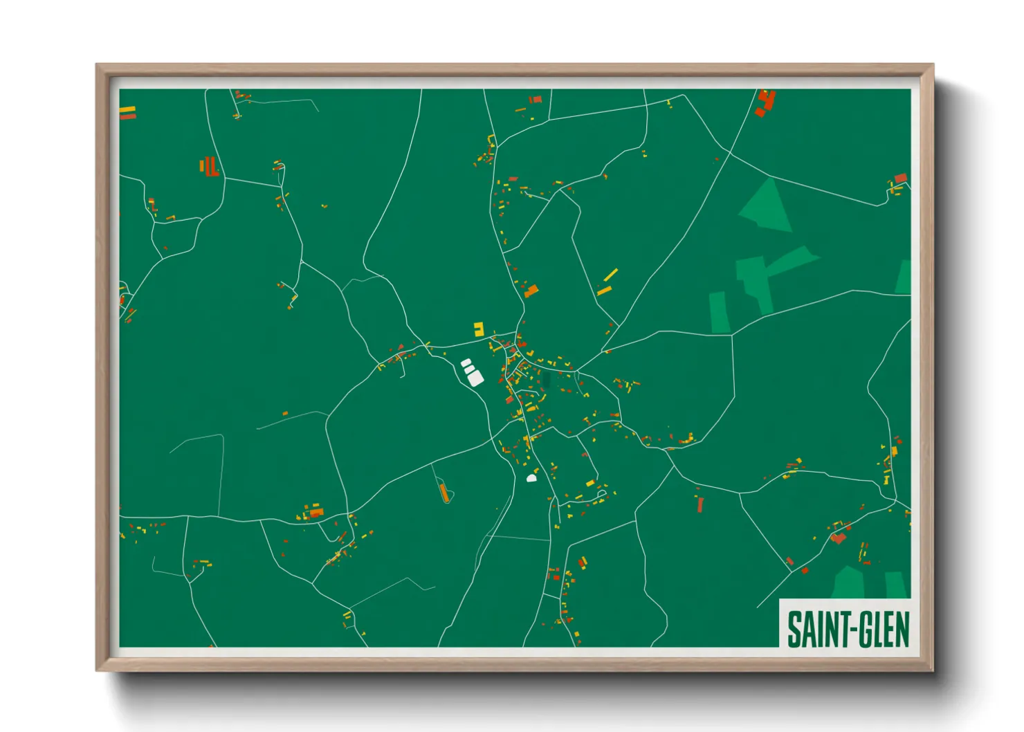 Une affiche de carte sur Saint-Glen