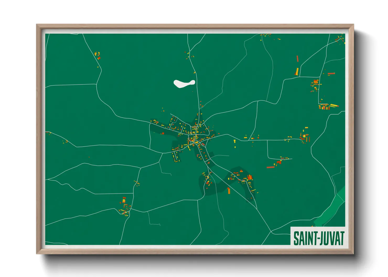 Une affiche de carte sur Saint-Juvat