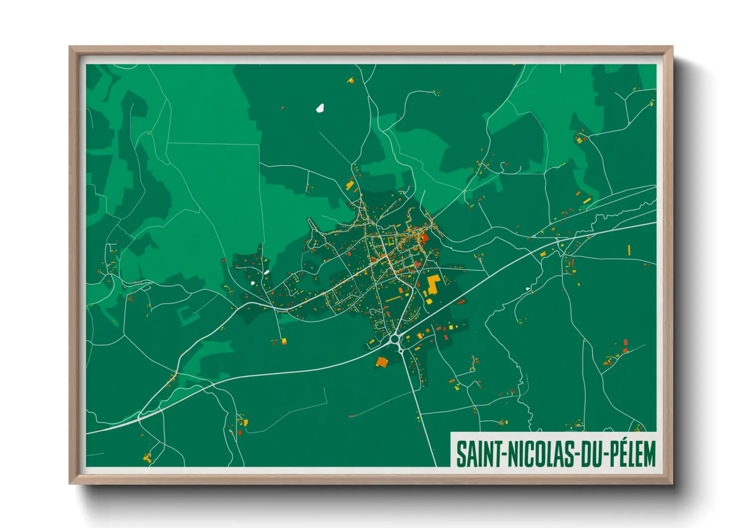 Une affiche de carte sur Saint-Nicolas-du-Pélem