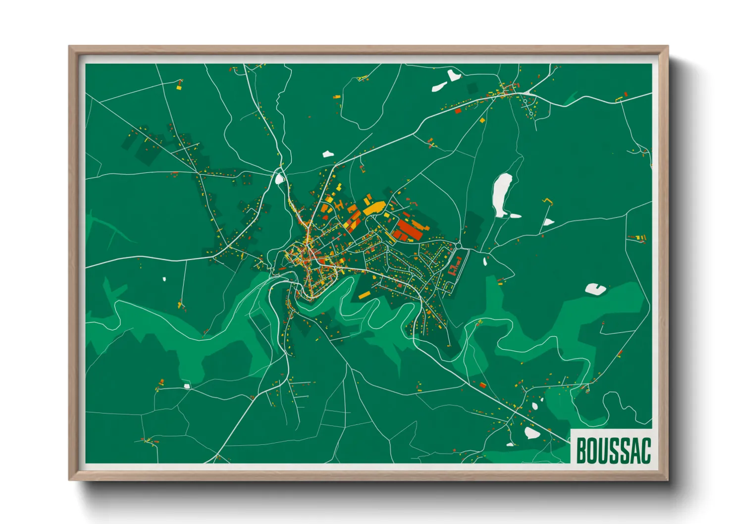 Une affiche de carte sur Boussac