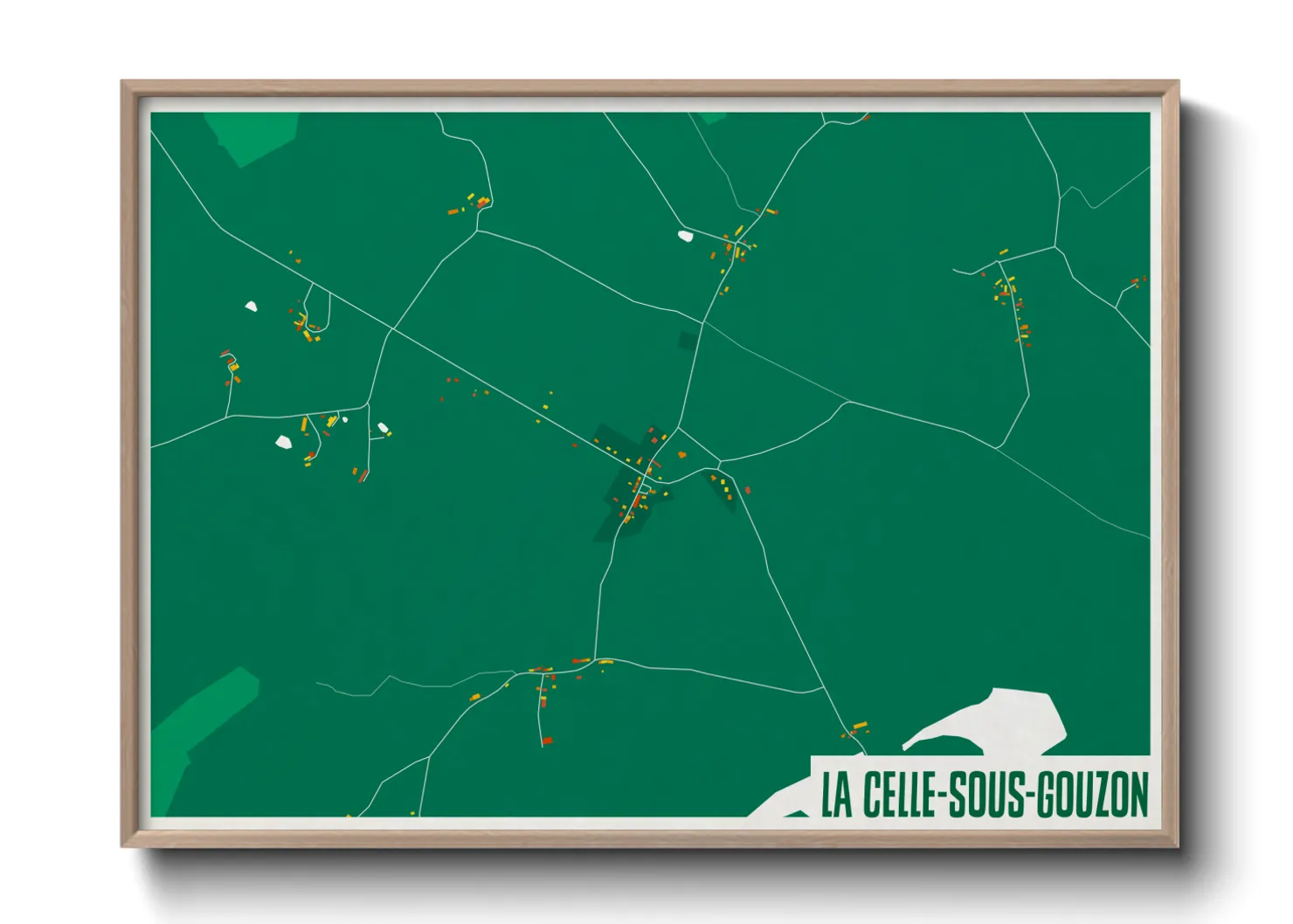 Une affiche de carte sur La Celle-sous-Gouzon