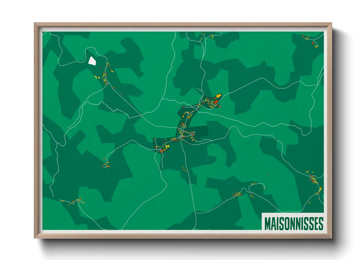 Une affiche de carte sur Maisonnisses