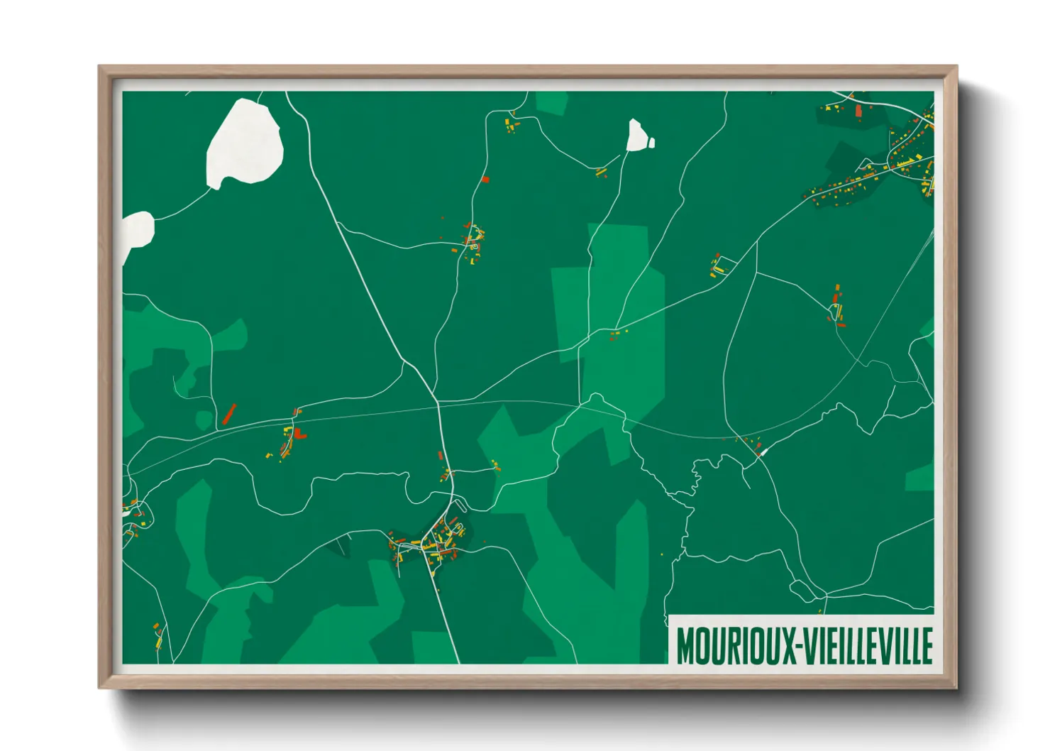 Une affiche de carte sur Mourioux-Vieilleville