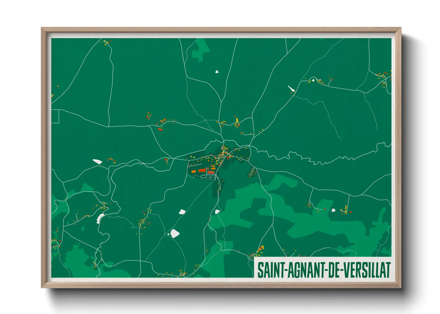 Une affiche de carte sur Saint-Agnant-de-Versillat