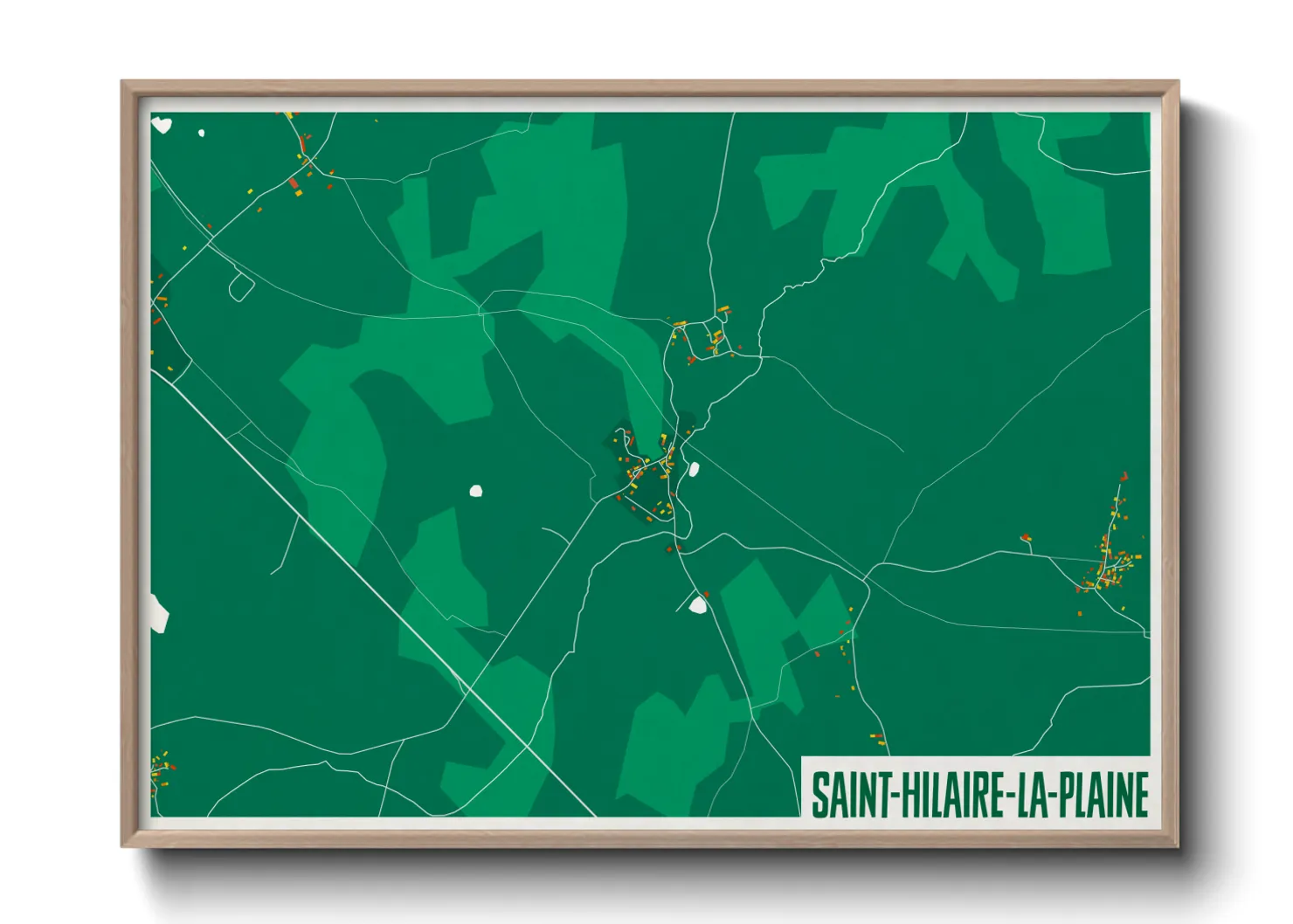 Une affiche de carte sur Saint-Hilaire-la-Plaine