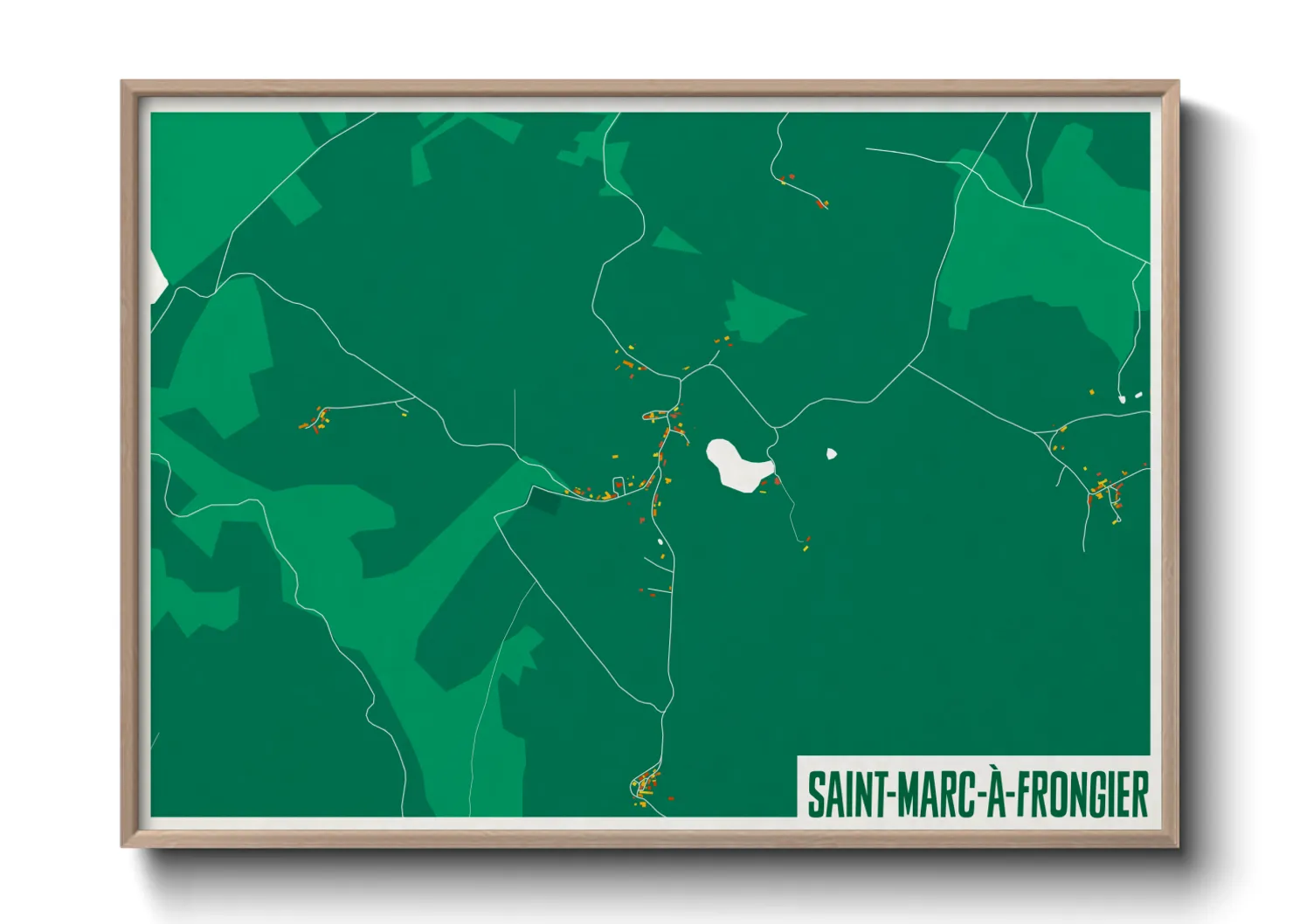 Une affiche de carte sur Saint-Marc-à-Frongier