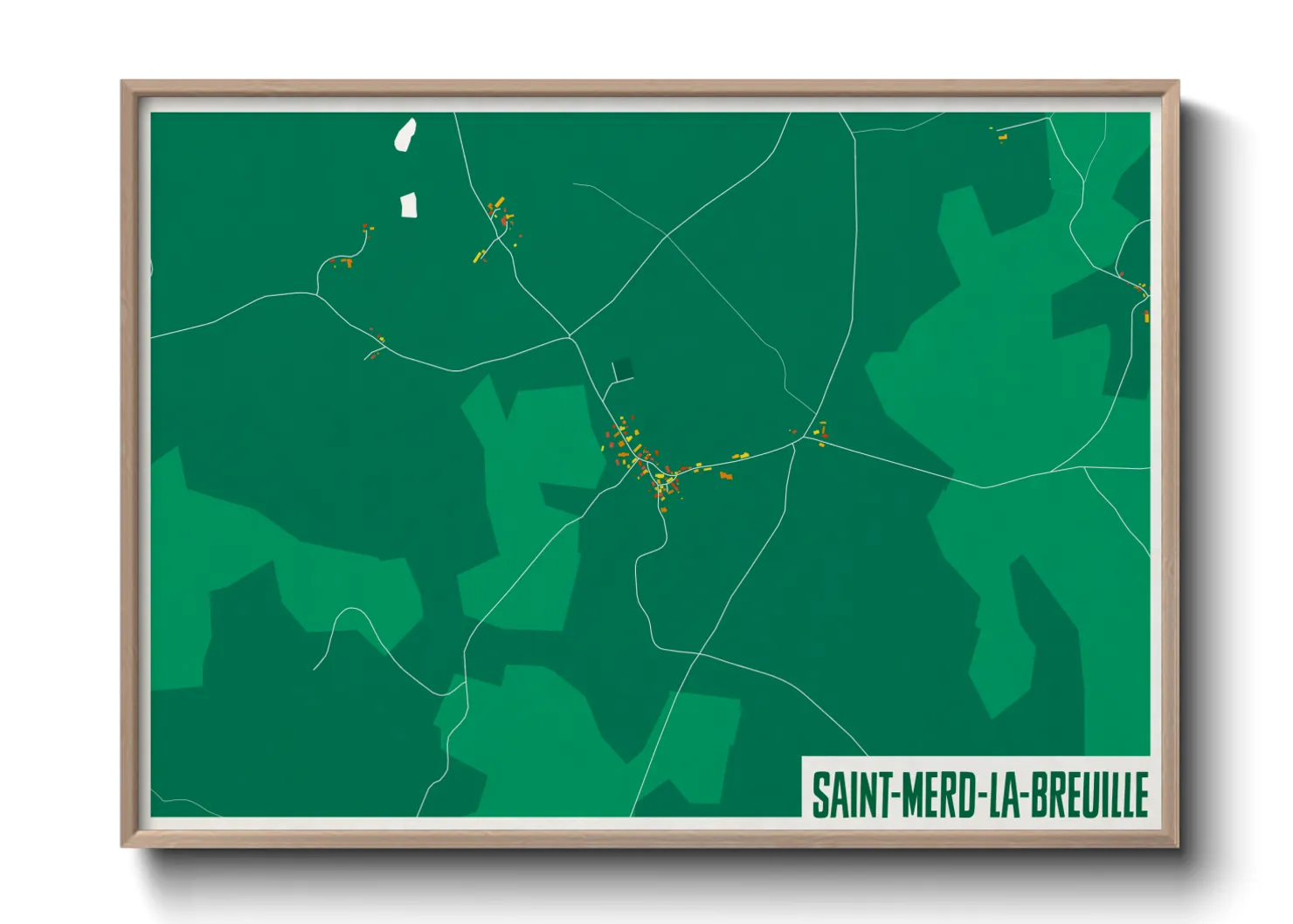 Une affiche de carte sur Saint-Merd-la-Breuille