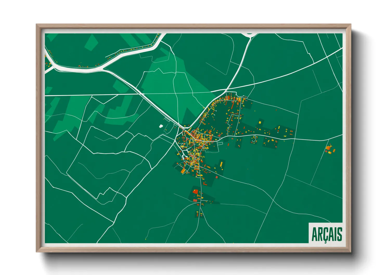 Une affiche de carte sur Arçais