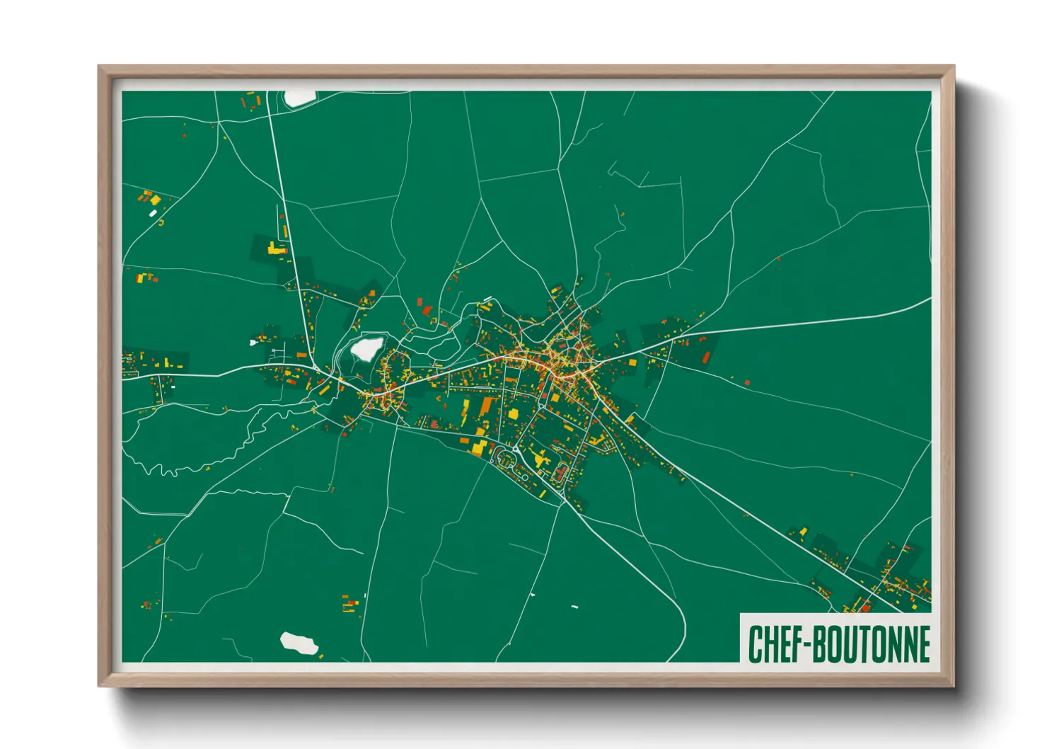 Une affiche de carte sur Chef-Boutonne