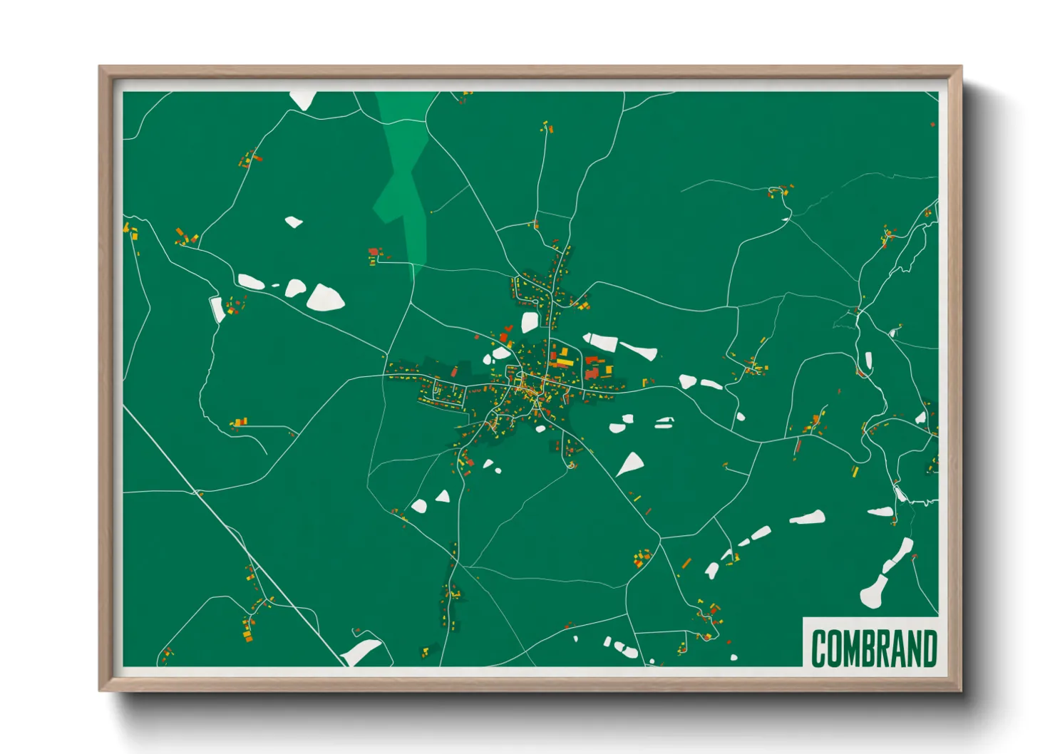 Une affiche de carte sur Combrand